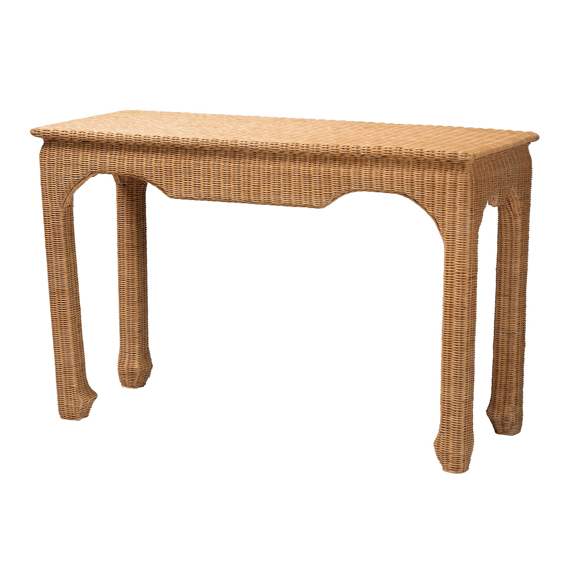 bali & pari Abena Handwoven Natural Rattan Console Table - Ming Style Wicker Accent Table or Sofa Table, Boho Coastal Style Furniture for Hallway, Living Room or Foyer Affordable modern furniture in Chicago, classic living room furniture, modern console table, cheap console table